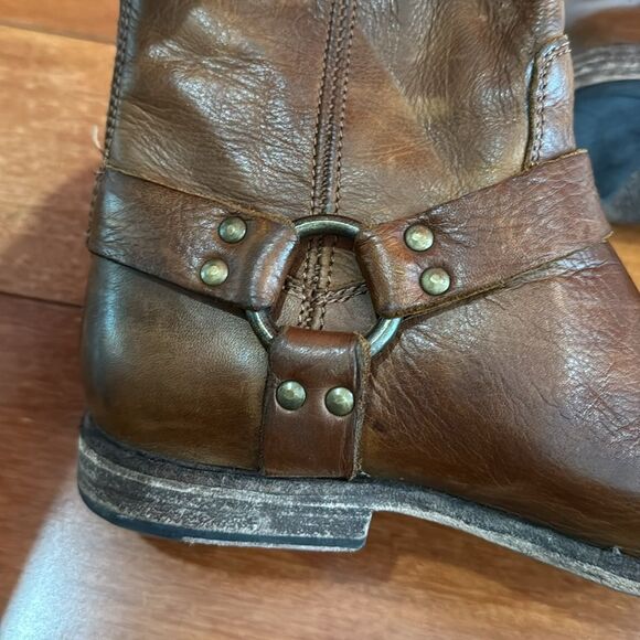 Frye Womens Brown Phillip Harness 76870 Leather Round Toe Zip Boots Size 8B - Picture 8 of 14